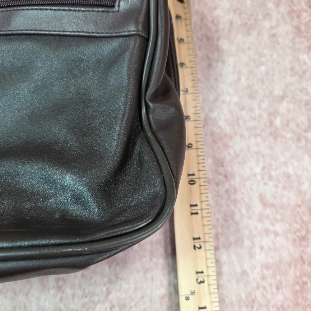 Geoffrey Beene Vintage Brown Leather Briefcase Travel Bag Handcrafted 17